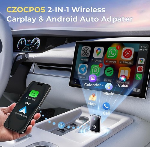 Wireless Carplay Adapter for iPhone, Convert Wired Carplay to Wireless (2 in 1) - Picture 3 of 13