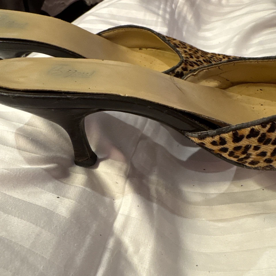 Bijou Calf Hair Leopard Print Mule Heel - Size 8 - Image 4 of 4