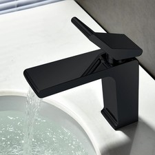 matte black single handle bathroom basin faucet with pop up Black 7'6" x 9'6"