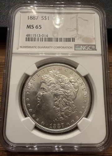 1887-P Morgan Silver Dollar NGC MS65