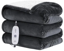 Heated Throw Blanket Flannel Electric Blanket 3 Heating Levels Twin