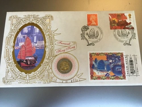GB STAMPS BENHAM COIN / MEDALLION FIRST DAY COVER HONG KONG TYPE 2
