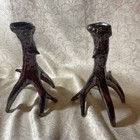 Glazed Ceramic Faux Antler Candle Holders Sculptural Multi-Pronged Tripod Base. — photo 6