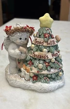 Dreamsicles 1999 GOODWILL TOWARDS MEN Cast Art #10811  Cherub Christmas Tree 5”