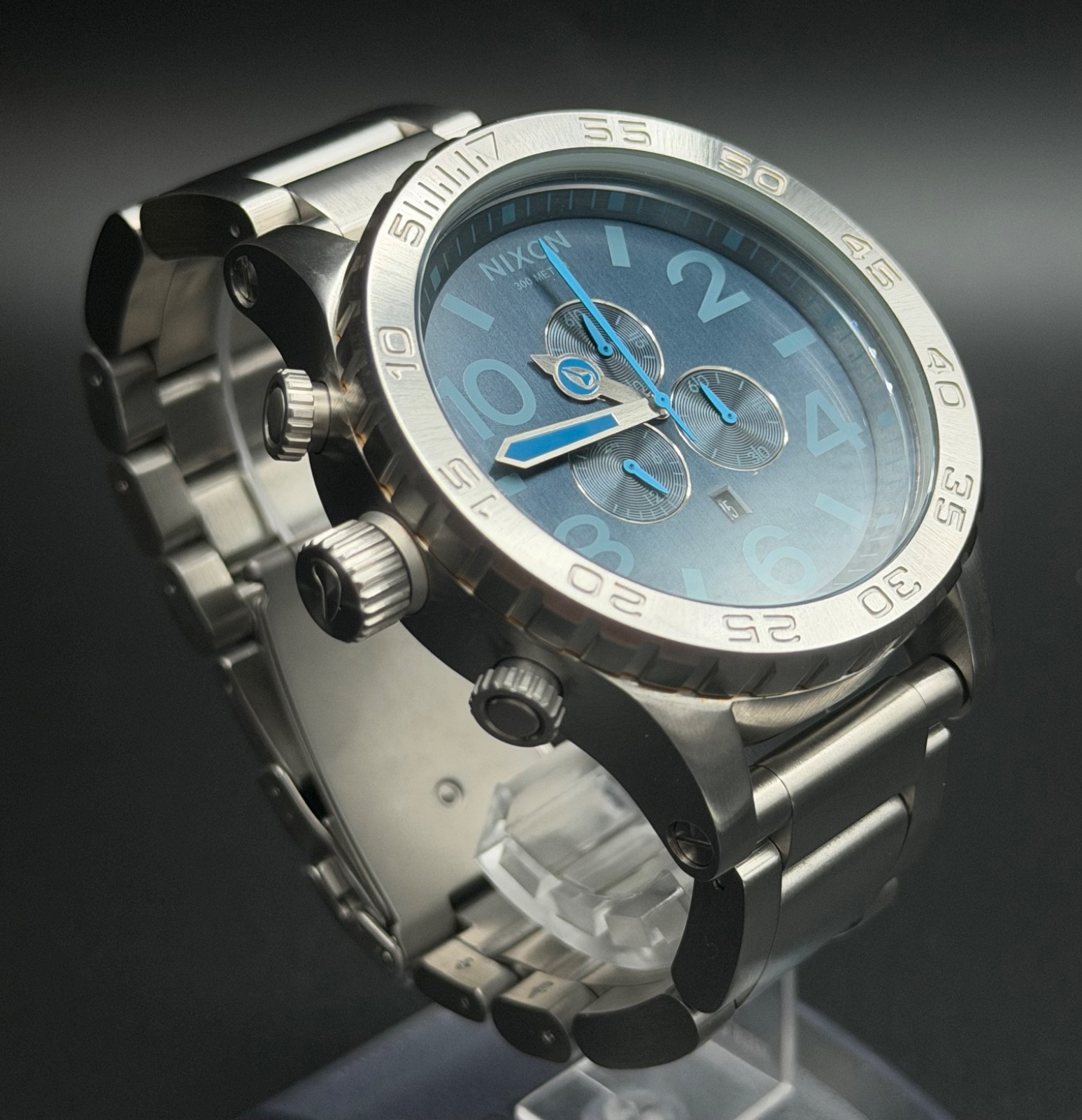 NIXON 51-30 CHRONO Blue Dial Stainless Steel Men's Watch A083-2219