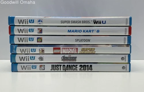 Lot of 6 Boot Tested Assorted Nintendo Wii U Video Games w/ Super Smash Bros.