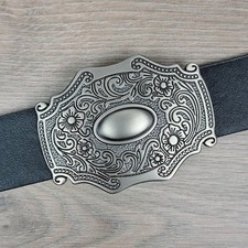 Women's Engraved Silvertone Belt Buckle NEW