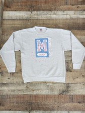 Vtg 90s Oneita Michigan Team Gray Sweatshirt Sz XL GREAT Shape