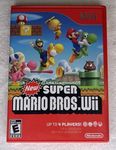 Nintendo Wii Super Mario Bros Video Game Disc Case Manual Complete