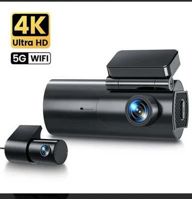GKU 4K Dash Cam Front and Rear, 5GHz WiFi Dashcam