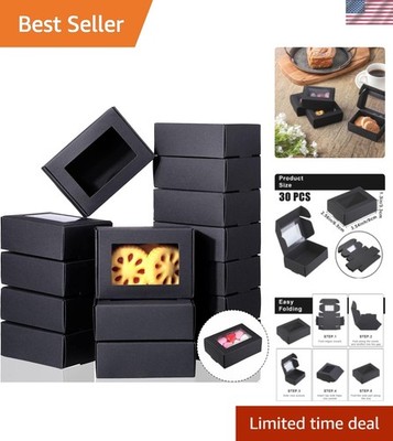 30 Pcs Elegant Kraft Soap Boxes with Window | Perfect for Gifts & Treats