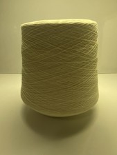 Vintage Cream Wool Yarn Cone 29 oz - craft knitting weaving