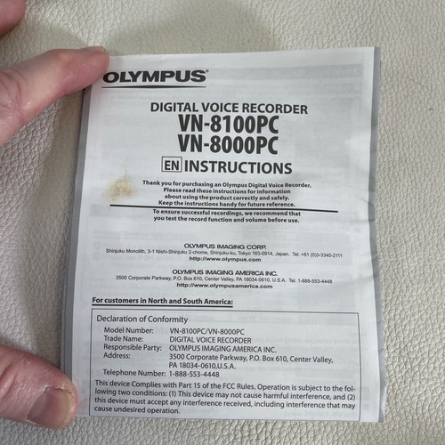 Olympus VN-8100PC Digital Voice Recorder - Olympus generalüberholt - Bild 6 von 14