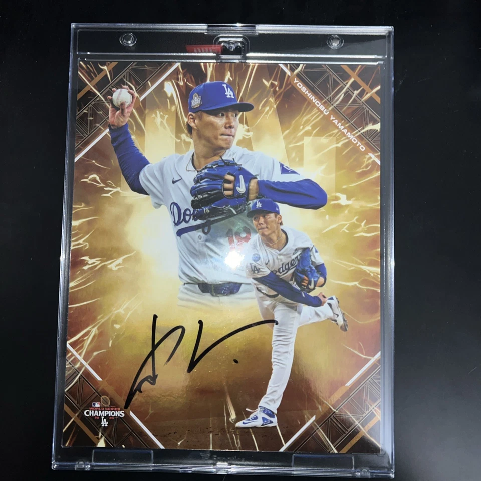 YOSHINOBU YAMAMOTO 2025 EMANATE FIRMADO AUTOMÁTICO 8X10 FOTO FANÁTICOS + MLB AUTÉNTICO 2/25 Foto 2 de 4
