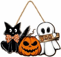 Halloween TüRkranz Holz TüRdeko Deko FüR HaustüR Herbst Dekoration