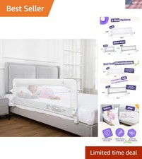 Durable Swing Down Toddler Bed Rail - 55.5" L, Breathable Mesh Cover for Comfort