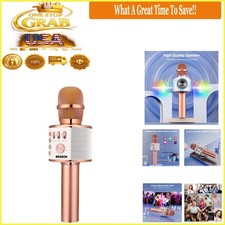 Rose Gold Wireless Bluetooth Karaoke Microphone 3-in-1 Handheld Speaker