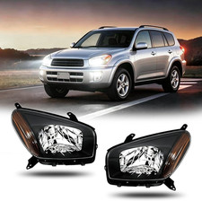Left  Right Headlight Assembly Pair for 2001  2003 Toyota RAV4 Base / 4WD SUV, C