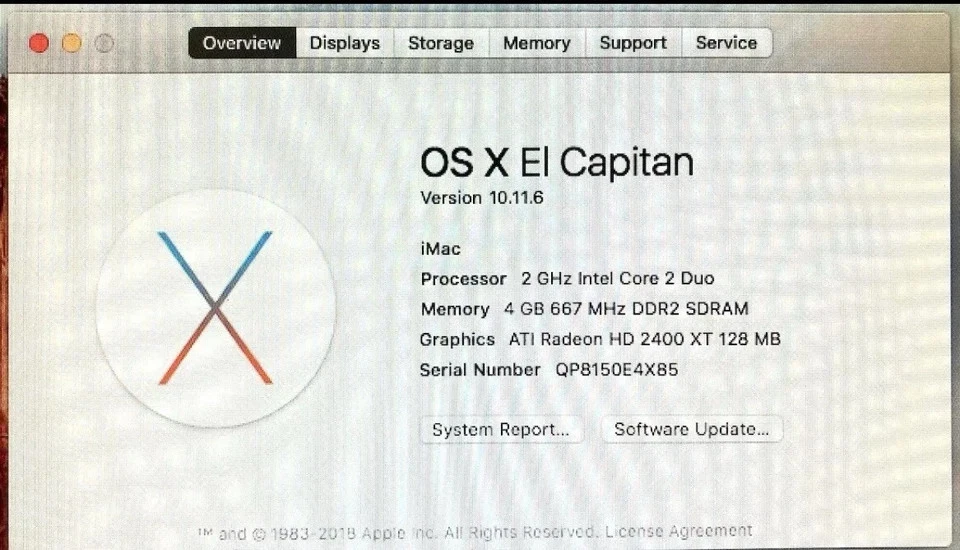 Lot of 2 Apple iMac Desktops – 20” & 21.5” – 4GB/250GB + 8GB/1TB – macOS & Windo - Image 3 of 4