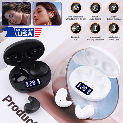 Invisible Sleep Bluetooth Wireless Earbuds 5.3 Headset TWS Waterproof Earphones.