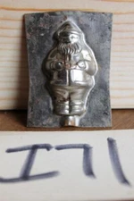 I71 VINTAGE TIN LOLLIPOP SANTA CANDY CHOCOLATE MOLD ST NICK 1 7/8" TALL