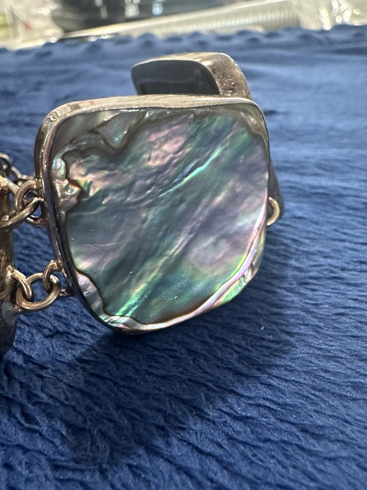 STERLING SILVER 925 ABALONE SHELL 8" TOGGLE BRACE… - image 6