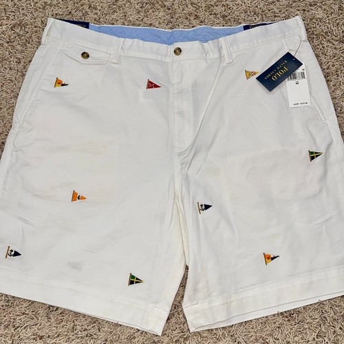 Polo Ralph Lauren Men’s Embroidered 9-Inch Stretch Classic Shorts White, Size 42