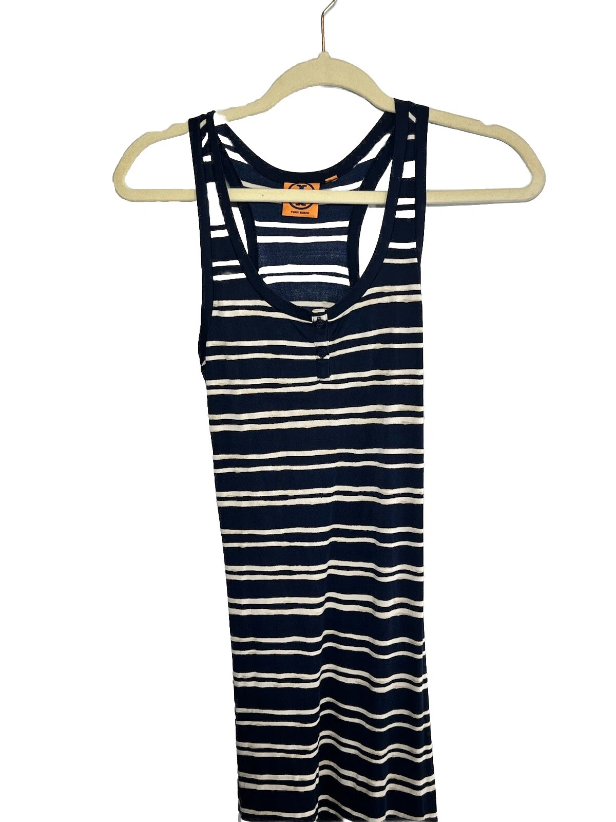 Maxi abito Tory Burch Jessica 100% seta racerback taglia XS