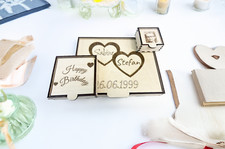 Geschenkbox Holz mit Gravur  Klappdeckel  Fü...