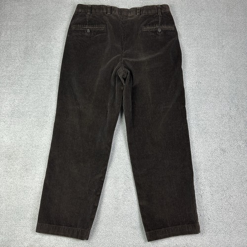 Brooks Brothers Corduroy Pants Men 34x32 Actual 35x28 Brown Hudson Trousers READ - Picture 4 of 9