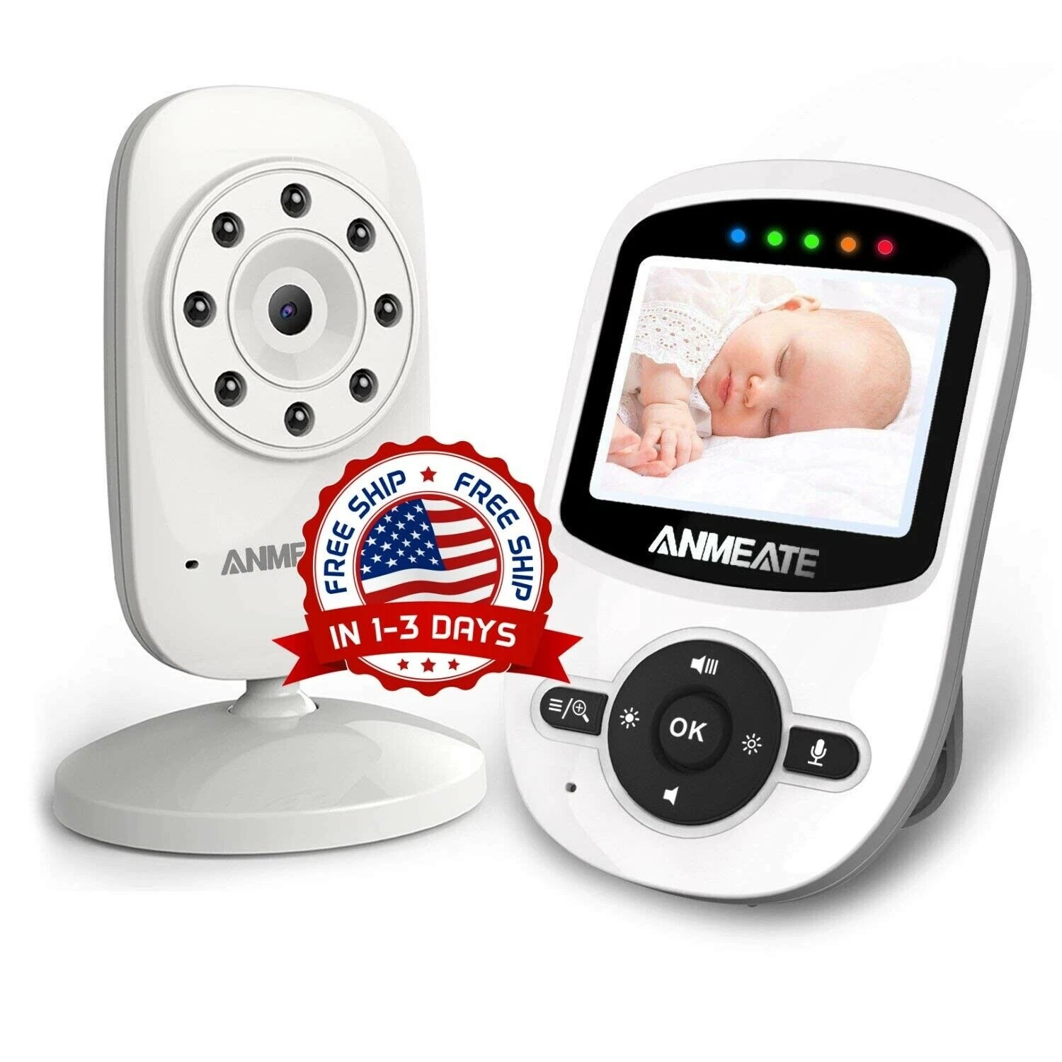 Monitor De Video Para Bebe Con Camara Audio Vision Nocturna Baby Monitor Camera
