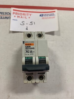 Merlin Gerin Multi 9 C60N 2p 40a-typeb 480v Circuit Breaker NEW