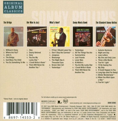 SONNY ROLLINS BRIDGE/OUR MAN IN JAZZ/WHAT'S NEW/SONNY MEETS HAWK/THE STANDARD SO