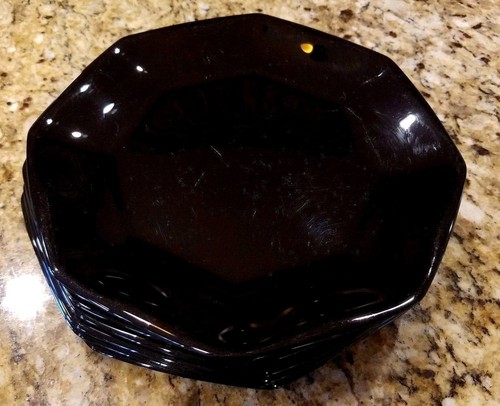Black Arcoroc France Octime Hexagon Plates 8 Salad Dessert Lunch Plate 7 5 Ebay