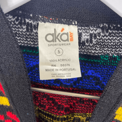 Vintage Cardigan Kid’s Grandpa Sweater Size 5 100% Acrylic Loud 90’s - Picture 2 of 5