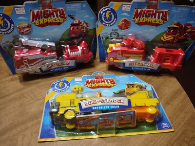Lot of 3 Mighty Express Motorized Trains Rescue Red,Freight Nate, Brock  Netflix