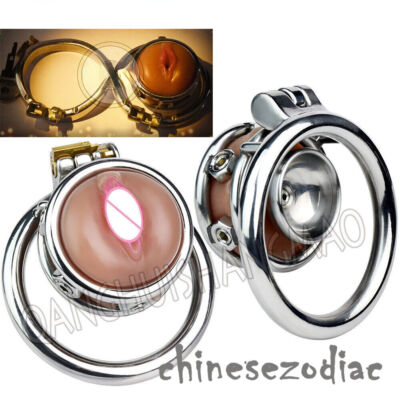 Latest Stainless Steel Male Chastity Device Inverted Cage with Tube Lock Ring