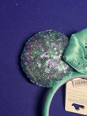 Disney Parks 2023 Teal Jeweled Sequin Bow Mickey Minnie  display picture 2