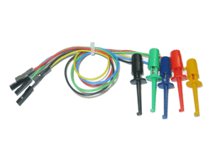 5 x Messleitungen Klemmprüfspitzen mit 20cm Kabel Prüfkabel Buchse Dupont