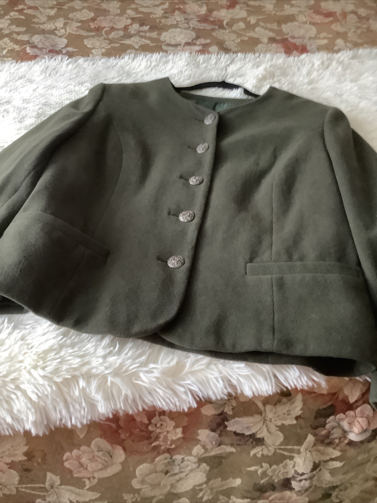 ladies khaki Green jacket size 16. eBay