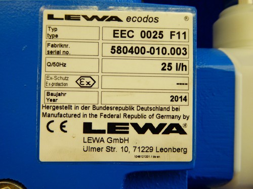 Pompe doseuse mécanique à membrane LEWA Ecodos Eec-0025 F11 25L/H - Photo 2 sur 5
