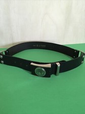 Vintage VERSUS by GIANNI VERSACE Leopard Medallions Black Belt Sz 80/32