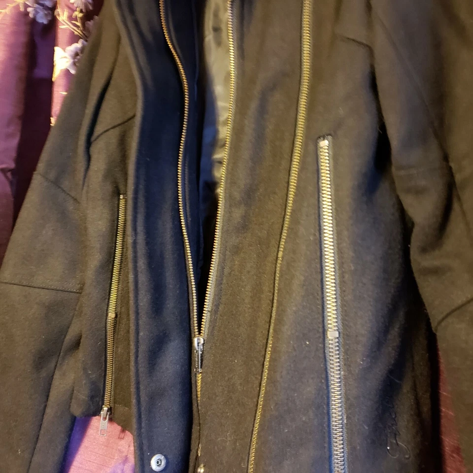 Firetrap wool moto jacket/Coat/blazer, L-Med. Black. Couture designer styled  - Image 4 of 4