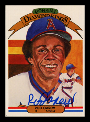 Rod Carew Autographed Signed 1982 Donruss Diamond Kings Card 8 California Angels