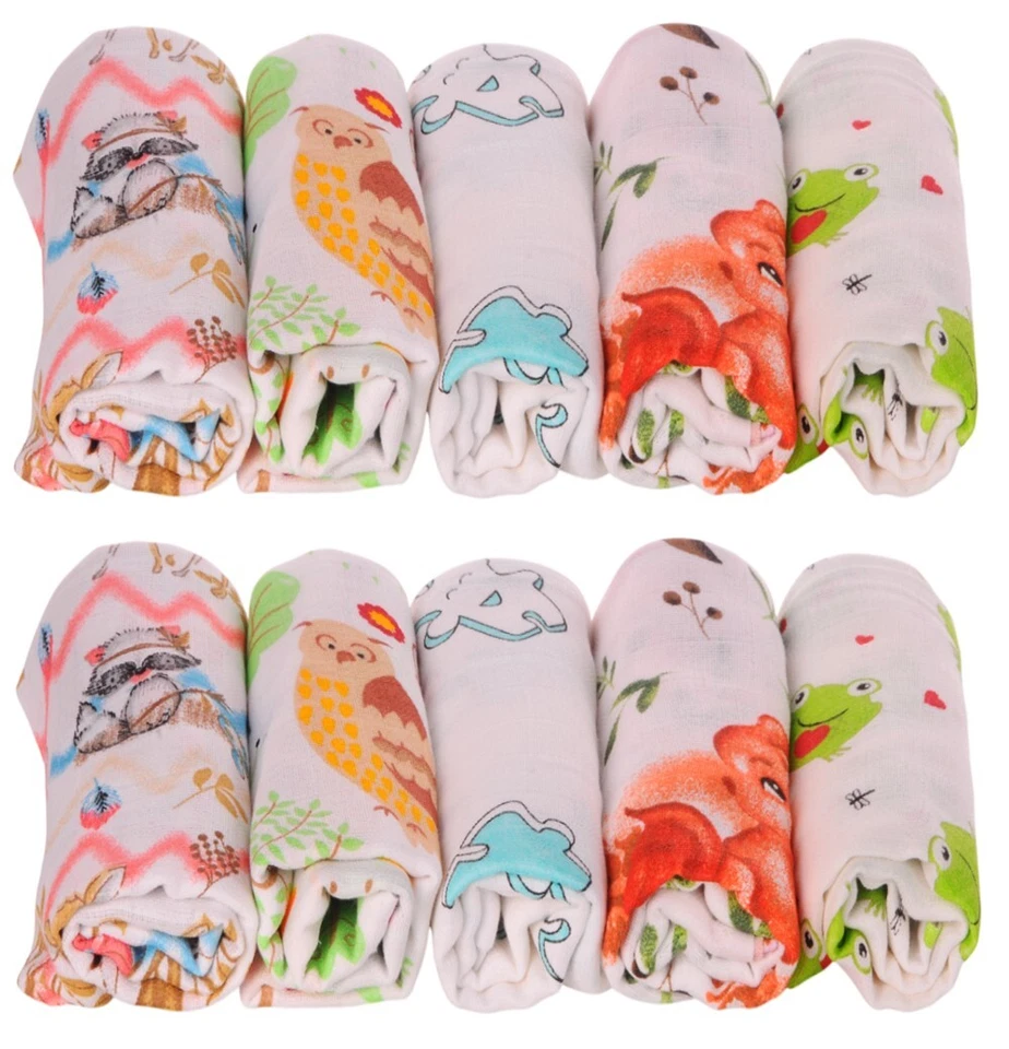 LA BORTINI Mullwindeln 2 3 5 Set Spucktücher Baby Mulltücher Tuch Babytuch Mulltuch Tücher