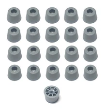 20 GRAY MEDIUM EXTRA TALL ROUND RUBBER FEET .625 H X .932 D  -US MADE