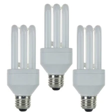 3Pack 3 CFL Fluorescent Light Bulb, 6500K Daylight, 15W (60W), E26 CFL, 825LM