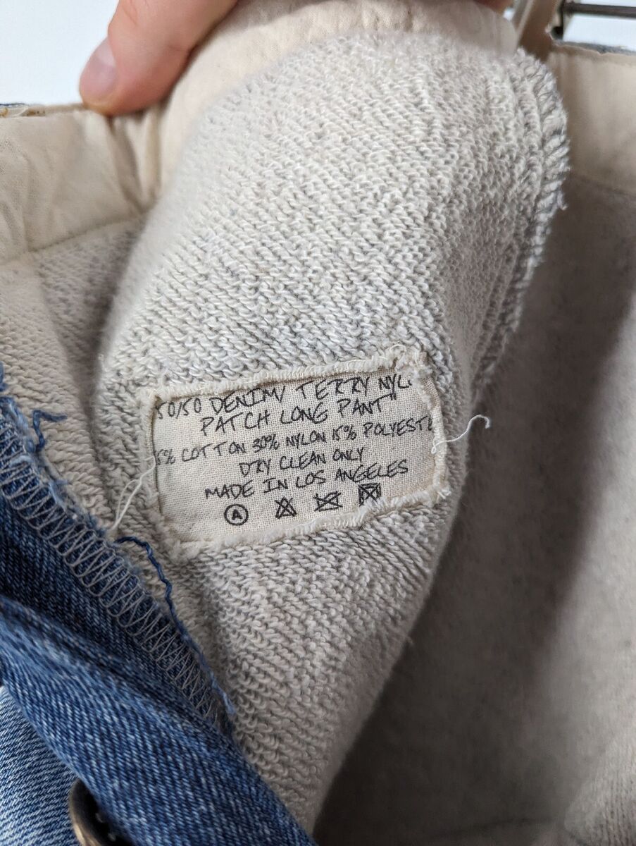 Greg lauren 5050 Denim / Terry Nylon Jogger Thrash Grunge Greg lauren 5050 Denim / Terry Nylon Jogger Thrash Grunge