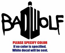 Bad Wolf Tardis Graphic Die Cut decal sticker Car Truck Boat Window 7"