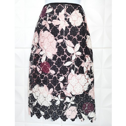 NWT Vince Camuto Lace Pencil Skirt Romantic Floral Pink Black MSRP $129 Size 4 - Picture 5 of 11